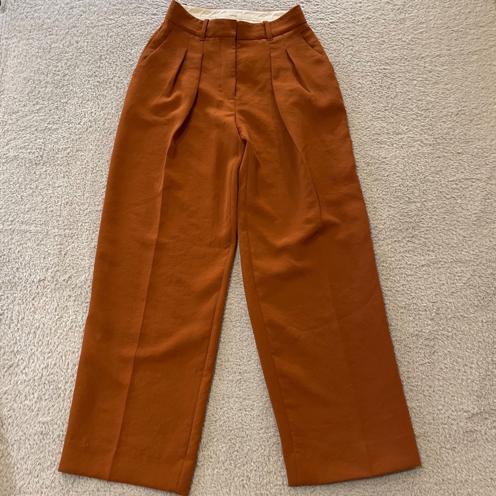 Wilfred Rust Orange High-Waist Wide-Leg Trousers